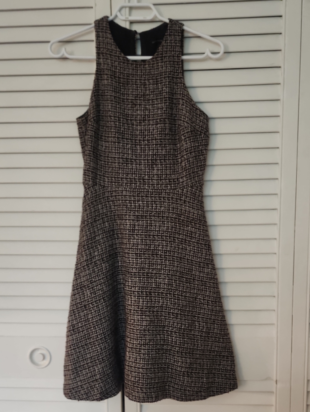 Banana Republic Black and White Tweed Midi Dress